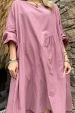 Made in Italy Purdy Pure Cotton Smock Dress Indian Pink